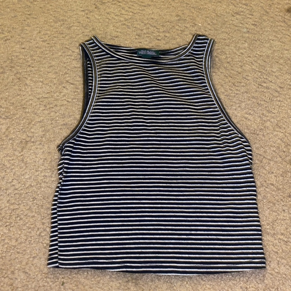 Black and White Target Crop Top